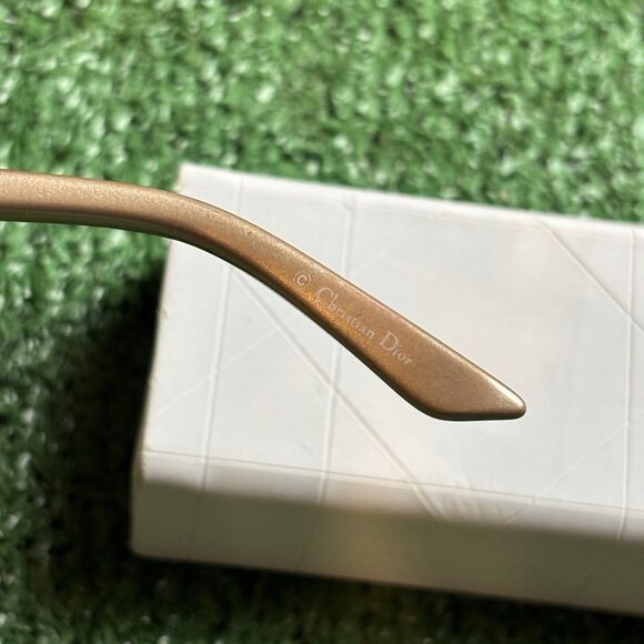 Christian Dior Gold Baguette Jeweled CD3706 NLY 53MM Glasses Frames with Case - Picture 6 of 9